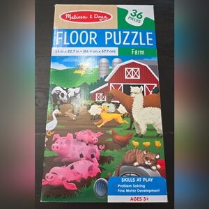 Melissa & Doug Floor Puzzle Farm 36 Pieces Age 3+ 34"x22" EUC Complete In Box